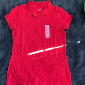 Red polo shirt
